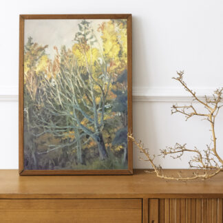 autumn morning mockup art print