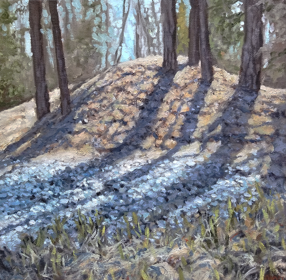 Trees on a Hill Oil Painting