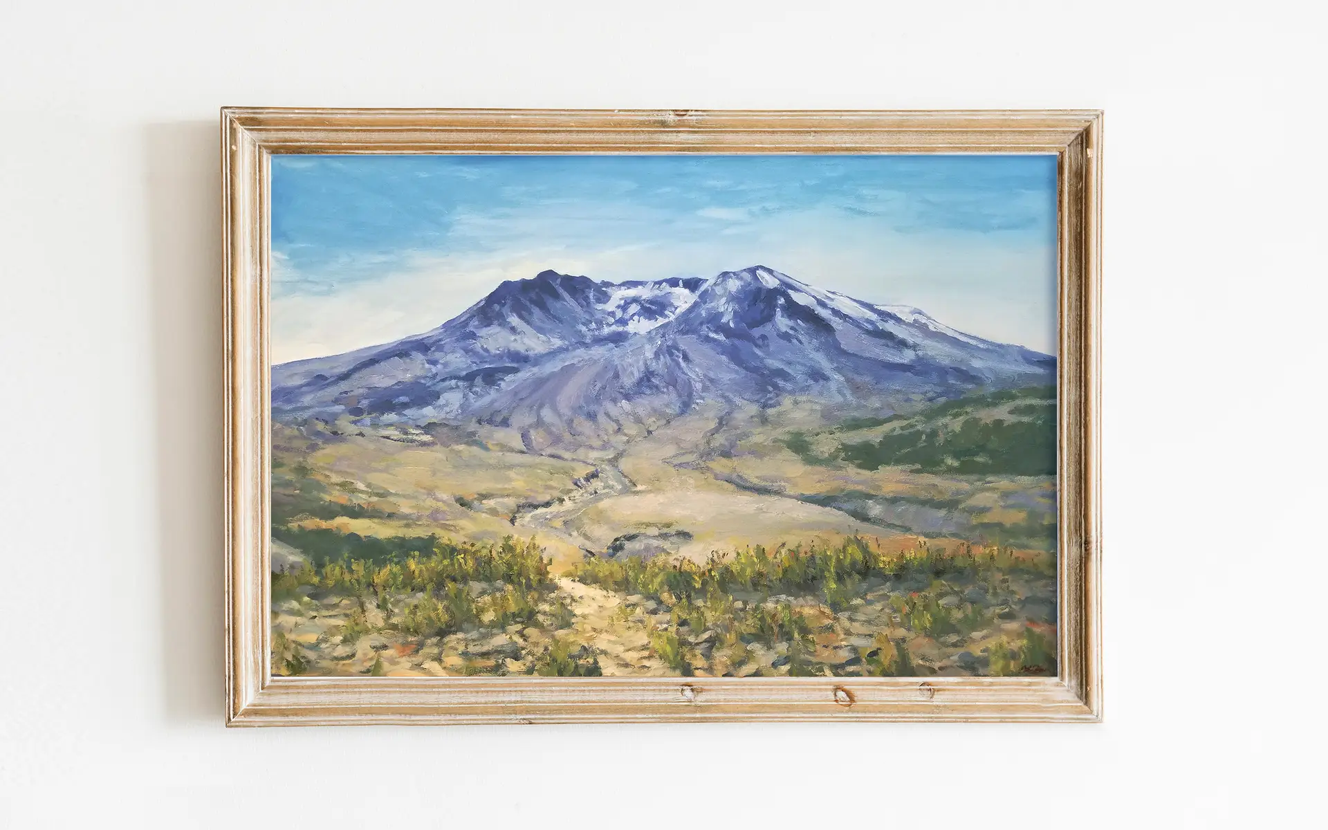 oil painting of mount st helens